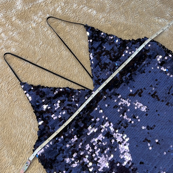 NWT ZARA TRF Collection Blue Sequin Top - Picture 5 of 6